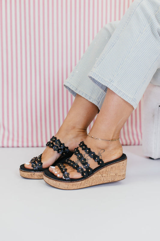 Corky's Black Let's Be Friends Wedges
