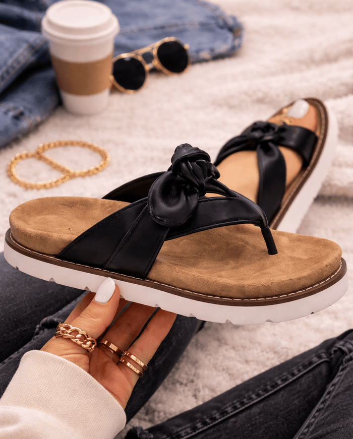 Corky's Black Never Settle Sandals - Macoma Boutique305 Flats