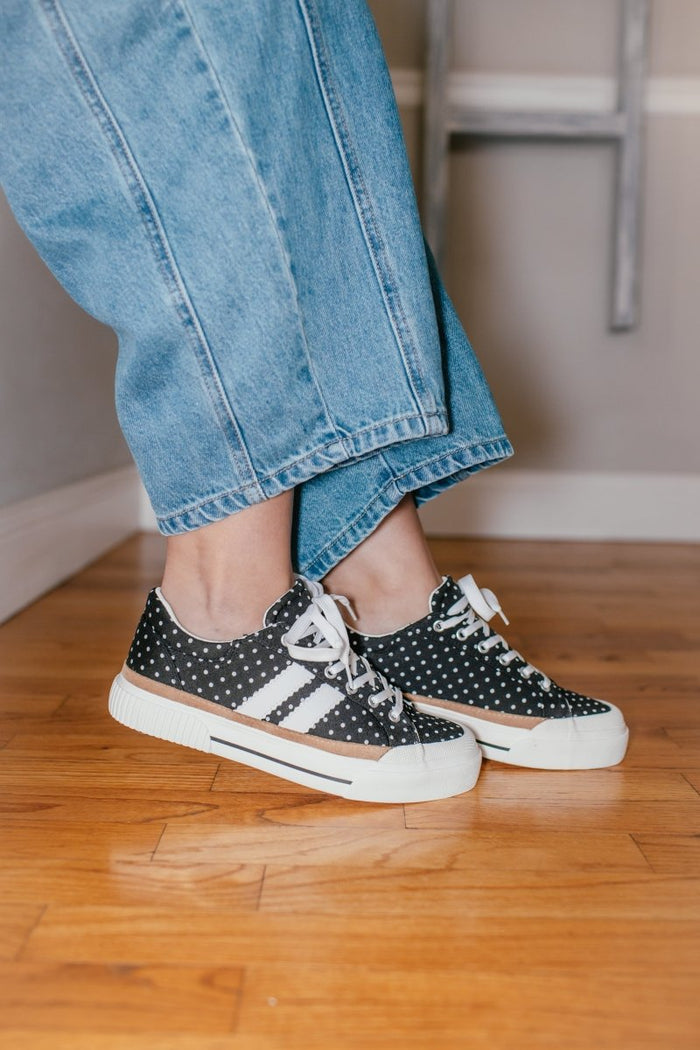 Corky's Black White Polka Dots That's Her Sneakers - Macoma Boutique301 Sneakers