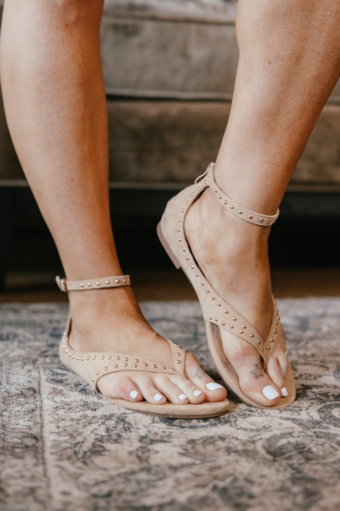 Corky's Camel Faux Suede Don't Be Cringy Sandals - Macoma Boutique304 Sandals