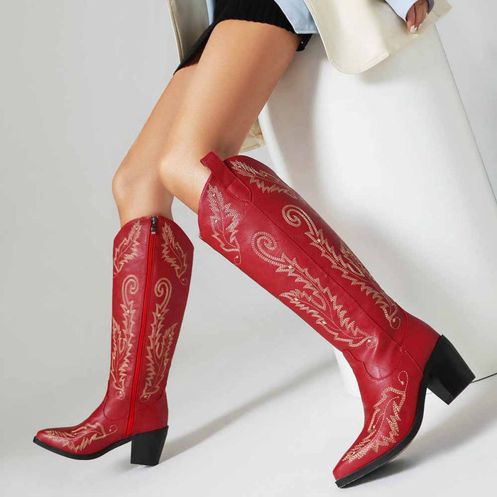 Cowgirl Boots Western Boots with Classic Embroidery