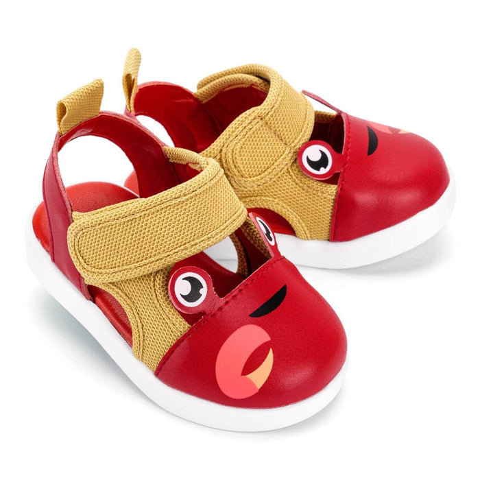 Crab Squeakerless Toddler Sandals | Red/Tan Squeakerless Sandals ikiki® Shoes Size 4