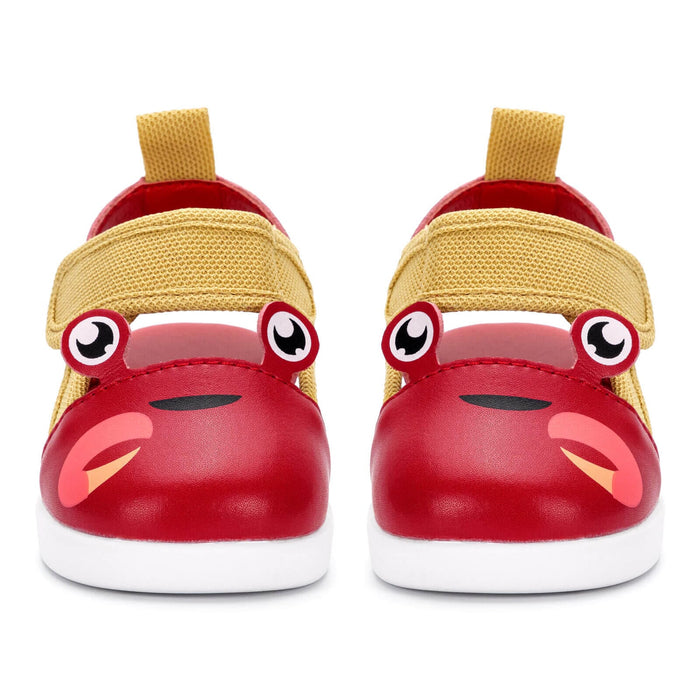 Crab Squeakerless Toddler Sandals | Red/Tan Squeakerless Sandals ikiki® Shoes
