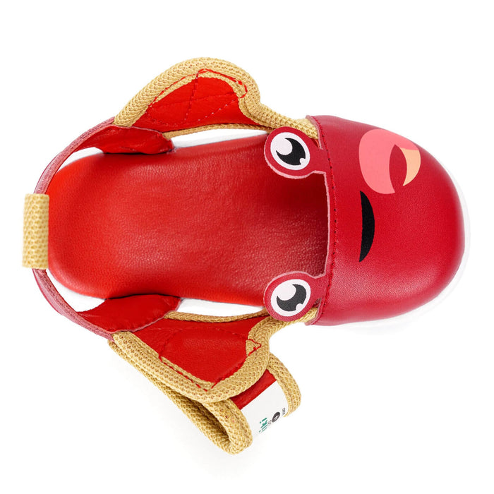 Crab Squeakerless Toddler Sandals | Red/Tan Squeakerless Sandals ikiki® Shoes