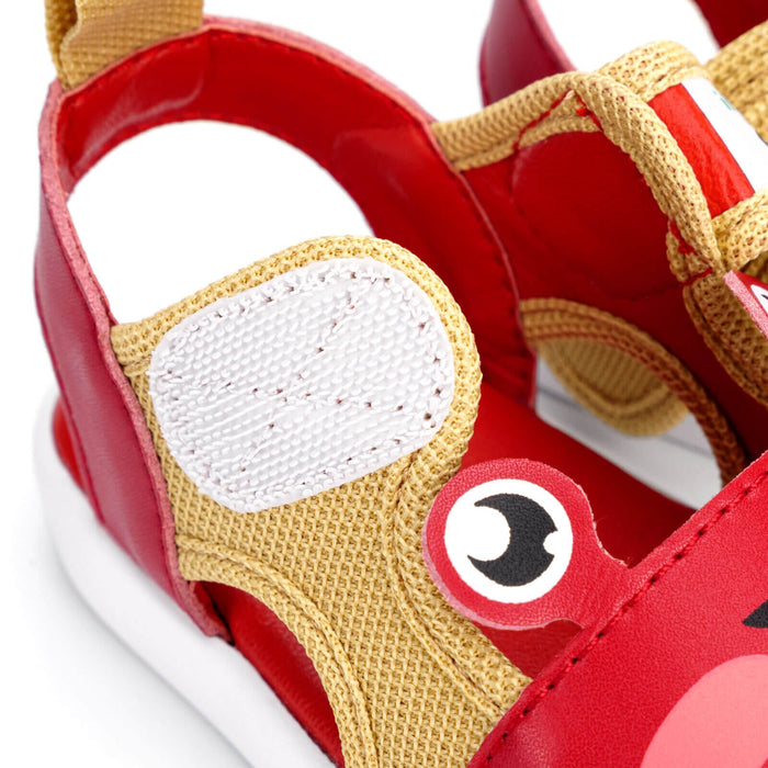 Crab Squeakerless Toddler Sandals | Red/Tan Squeakerless Sandals ikiki® Shoes