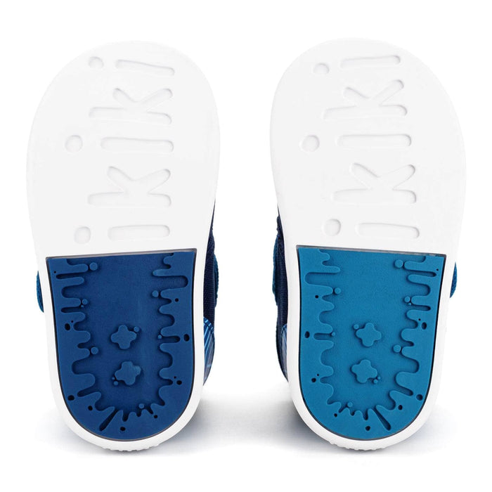 Cyber Stomp Squeakerless Toddler Shoes | Blue Circuit Board Pattern Squeakerless Shoes ikiki® Shoes