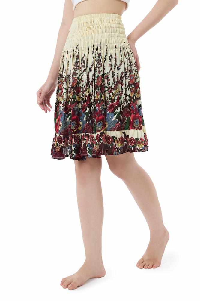 DARK BLUE FLOWER BOHO SKIRT - Lannaclothesdesign Shop