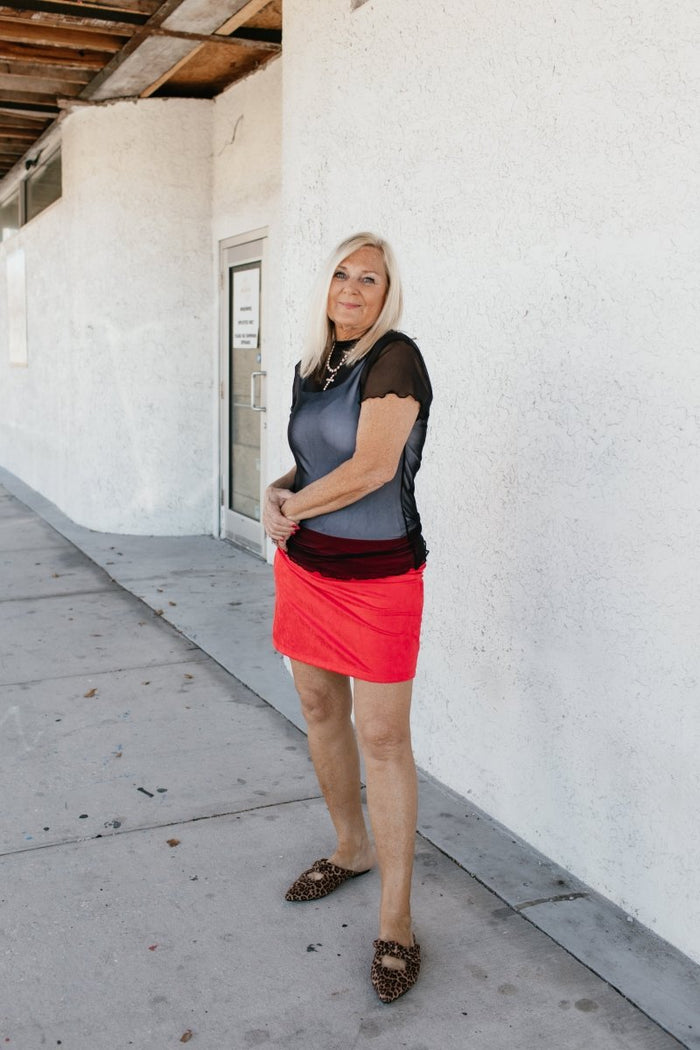 Classic Crush Mini Skirt In Red - Reg & Curvy - Macoma Boutique200 Skirts