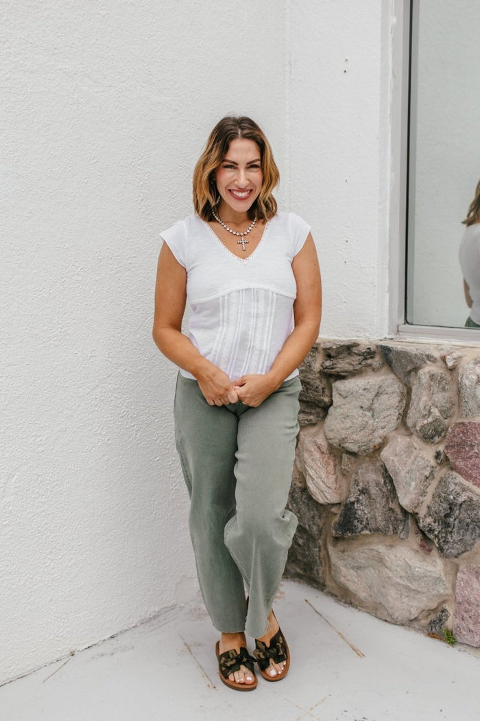 Delicate Details Top - Macoma Boutique100 Short Sleeve