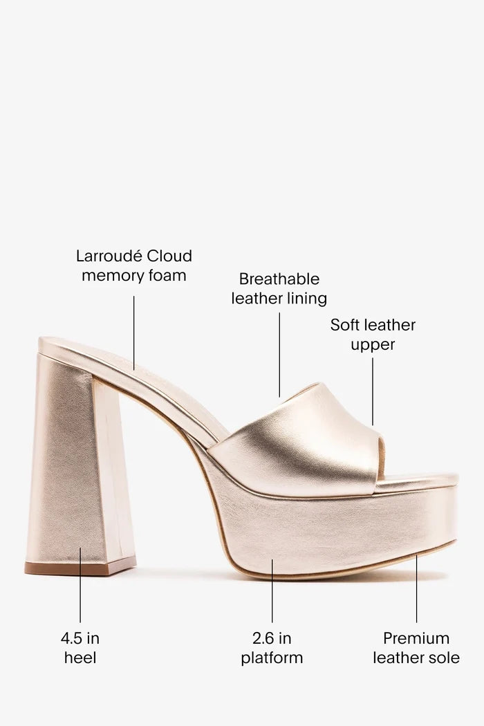Dolly Mule Champagne Leather Mule Larroudé