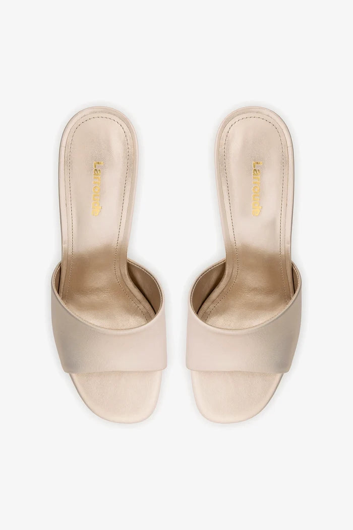 Dolly Mule Champagne Leather Mule Larroudé