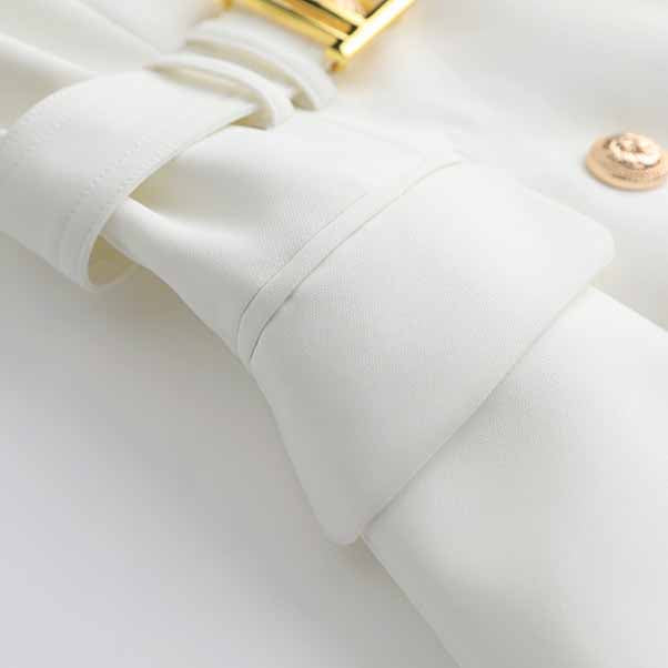 Double Breasted Gold Button Blazer Dress for Women Mini Blazer Dresses