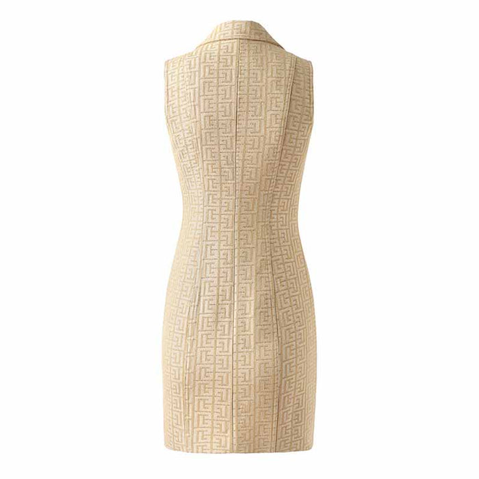 Double Breasted Gold Button Blazer Dress Women Mini Blazer Dresses