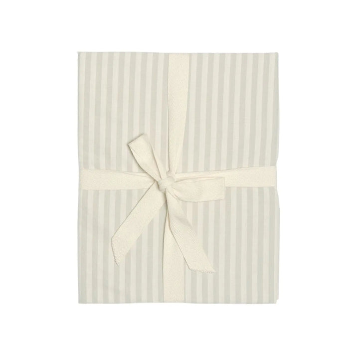 Drap-housse pour lit bébé en coton bio  Kadolis - Rayé Tilleul