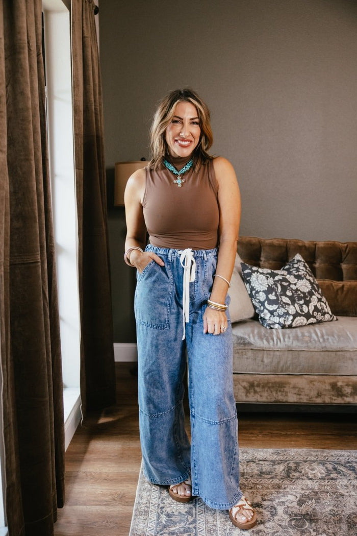 Easygoing Denim Pants - Macoma Boutique210 Other Bottoms