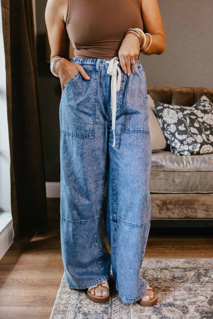 Easygoing Denim Pants - Macoma Boutique210 Other Bottoms