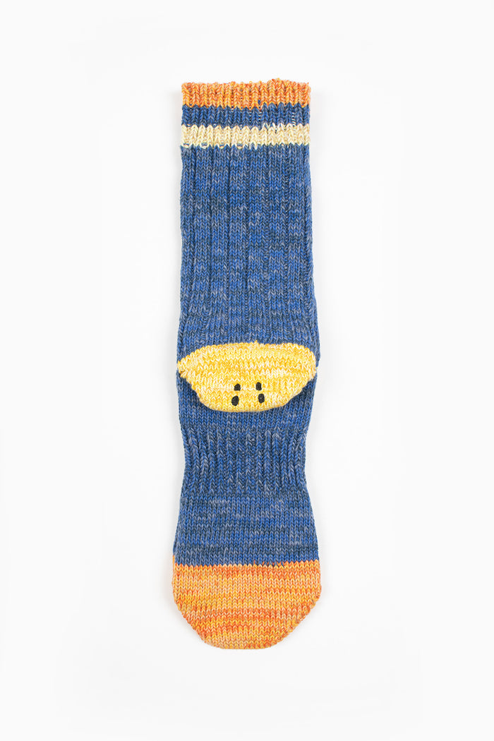 EK-1364XS Ivy Rainbowy Happy Heel Socks Blue
