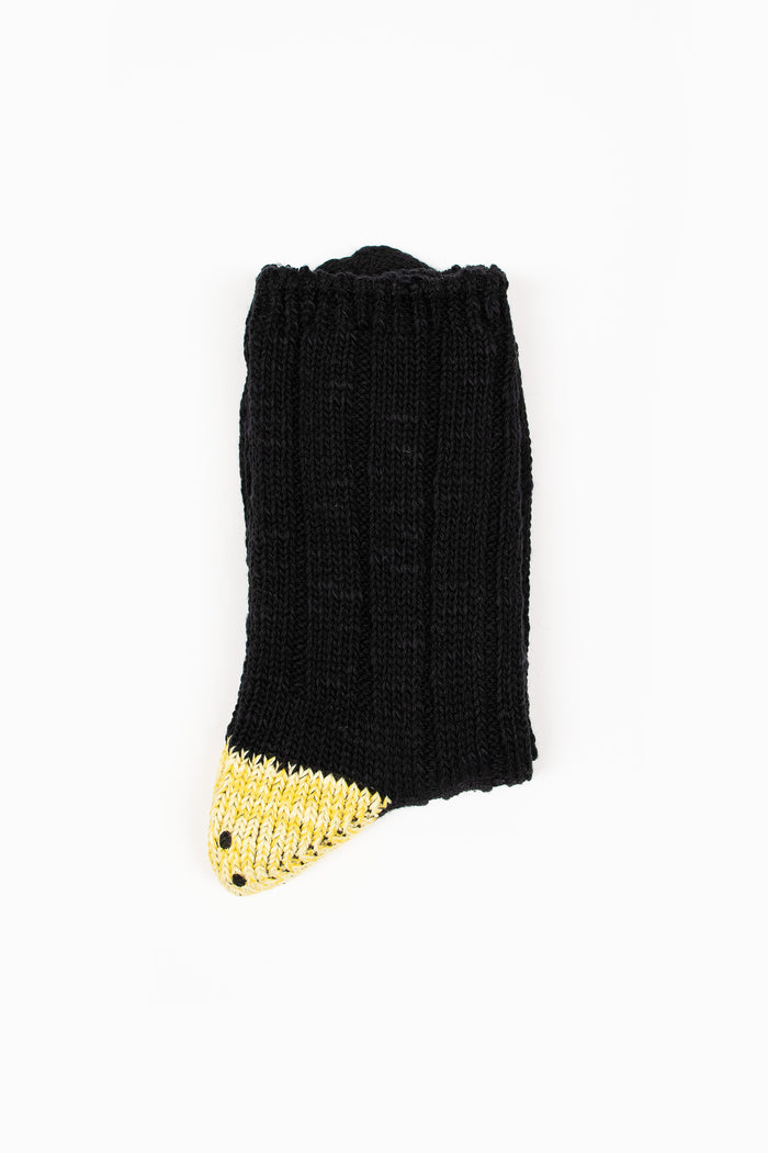 EK-1582XS Rainbowy Happy Heel Socks Black