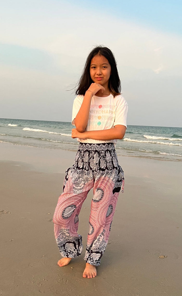 Elephant Rose Kids Boho Harem Pants - Lannaclothesdesign Shop