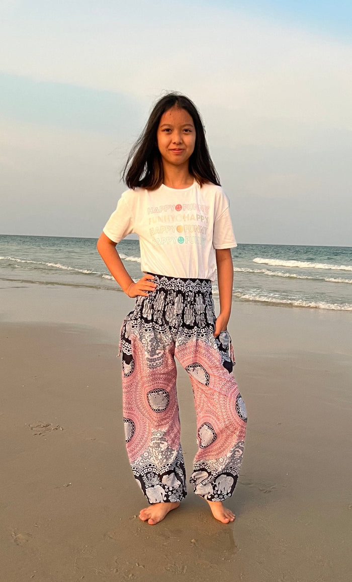 Elephant Rose Kids Boho Harem Pants - Lannaclothesdesign Shop