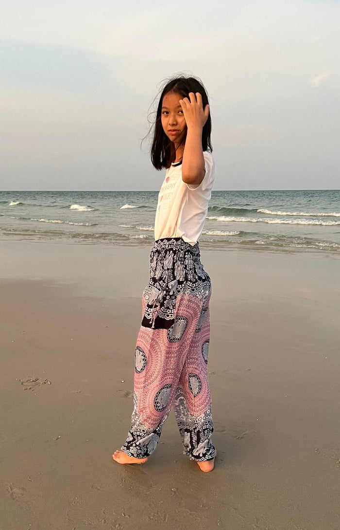Elephant Rose Kids Boho Harem Pants - Lannaclothesdesign Shop
