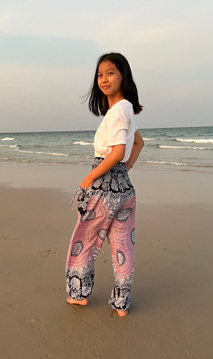 Elephant Rose Kids Boho Harem Pants - Lannaclothesdesign Shop