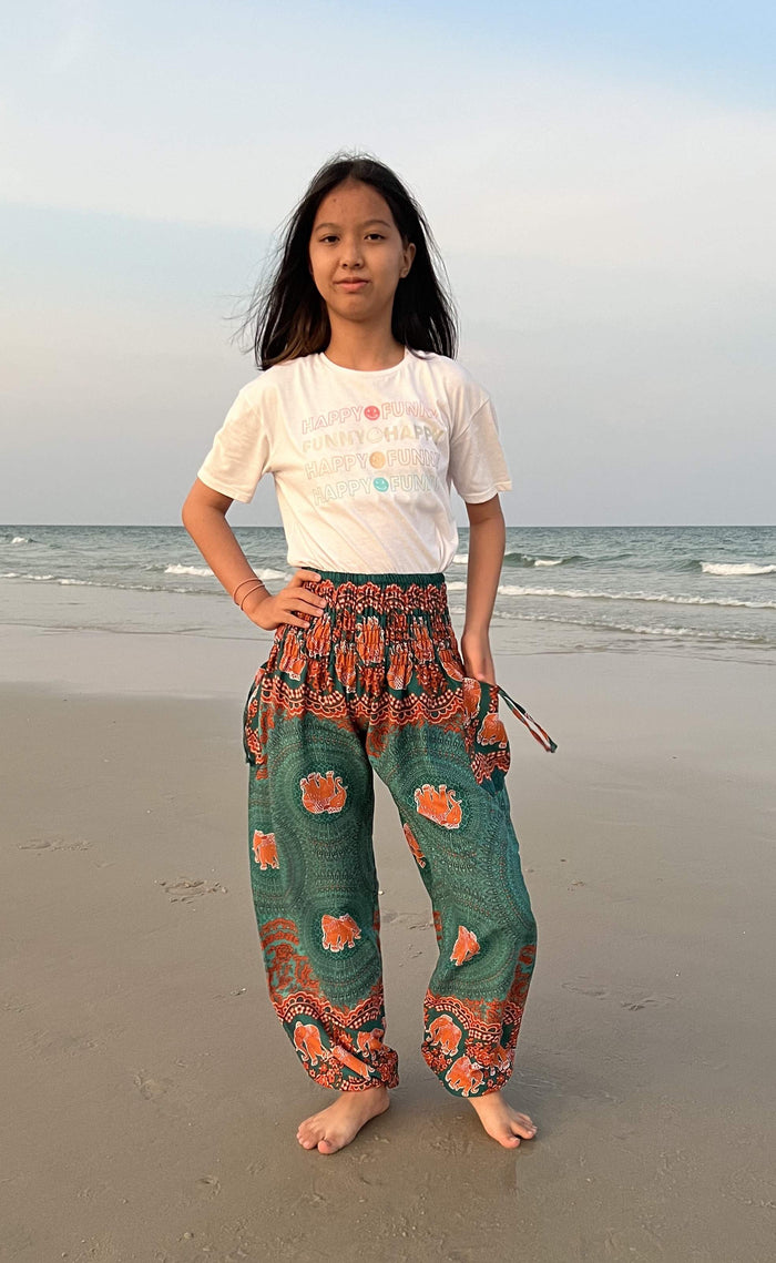 Elephant Rose Kids Boho Harem Pants - Lannaclothesdesign Shop