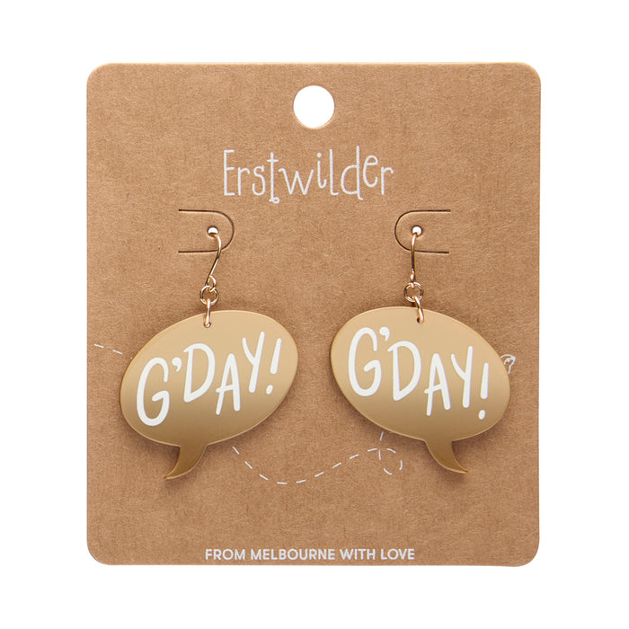 Erstwilder G'Day Drop Earrings — Gold