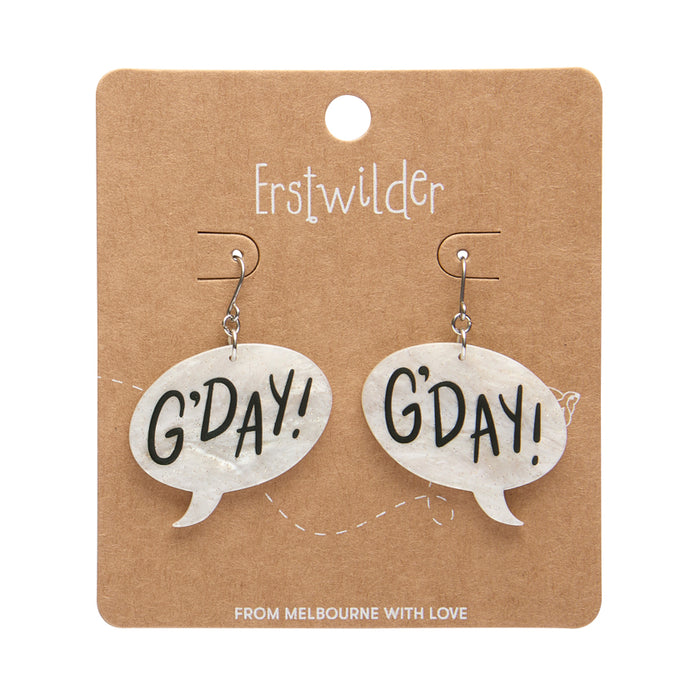 Erstwilder G'Day Drop Earrings — White