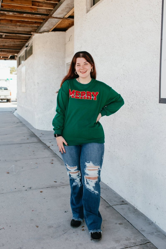 Feeling Festive Sweater In Green - Reg & Curvy - Macoma Boutique130 Sweaters