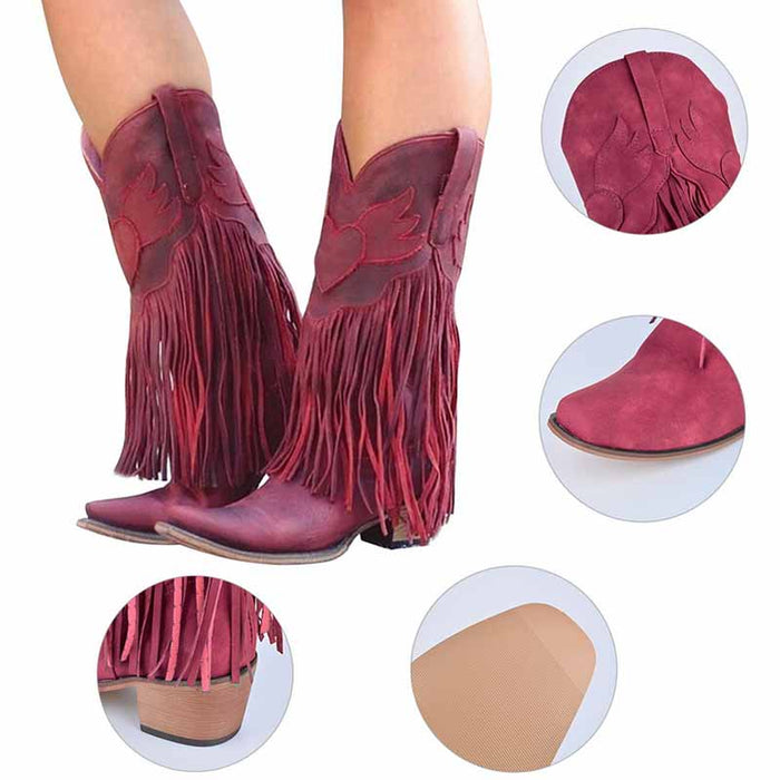 Fringe cowboy boots for women with stylish fringe detailing and a comfortable fit
