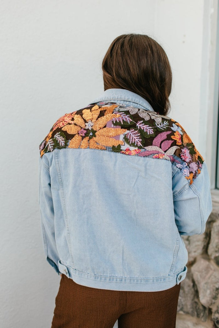 Gardens And Gems Denim Jacket - Macoma Boutique240 Jackets/Blazers
