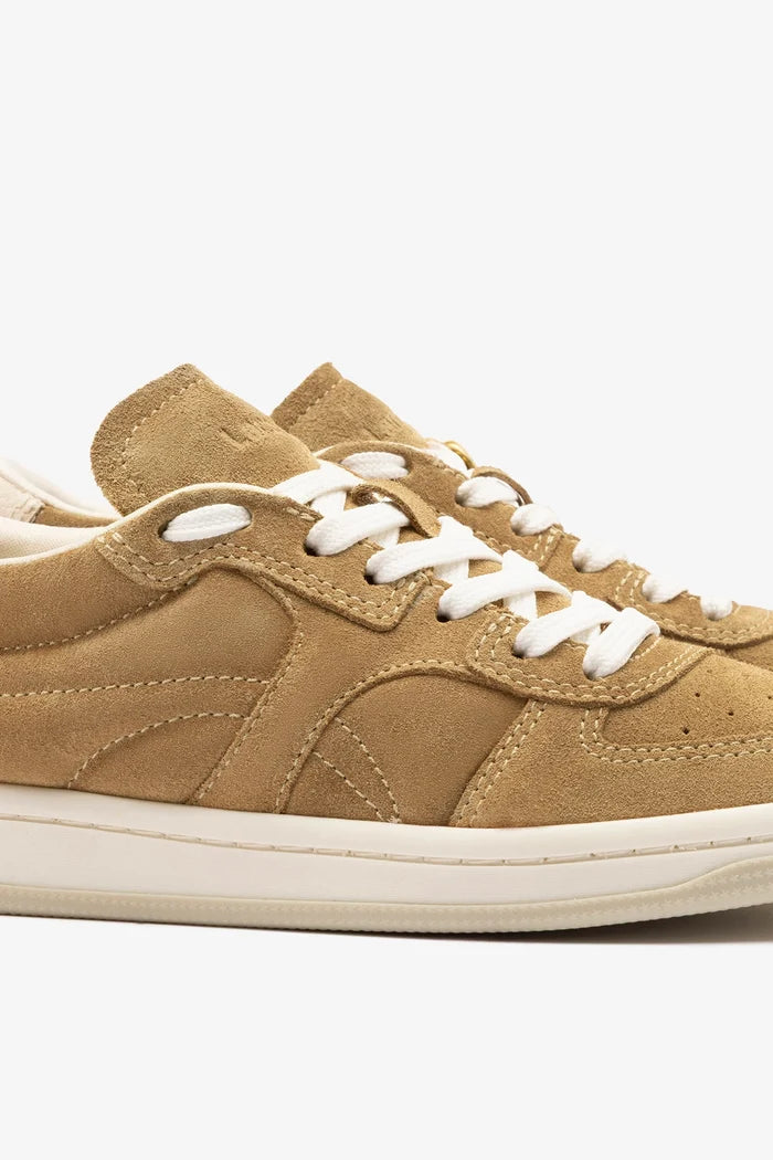 George Sneaker In Peanut Suede and Ivory Leather Sneaker Larroudé