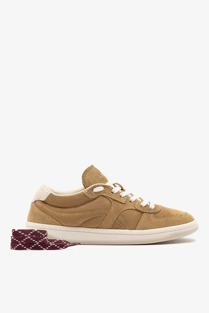 George Sneaker In Peanut Suede and Ivory Leather Sneaker Larroudé