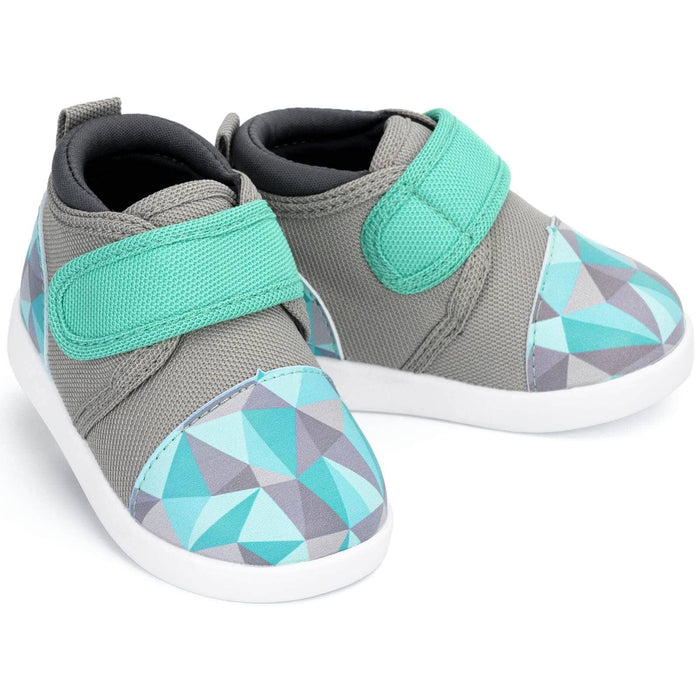 Glacial Refraction Squeakerless Toddler Shoes | Teal/Gray Squeakerless Shoes ikiki® Shoes Size 2