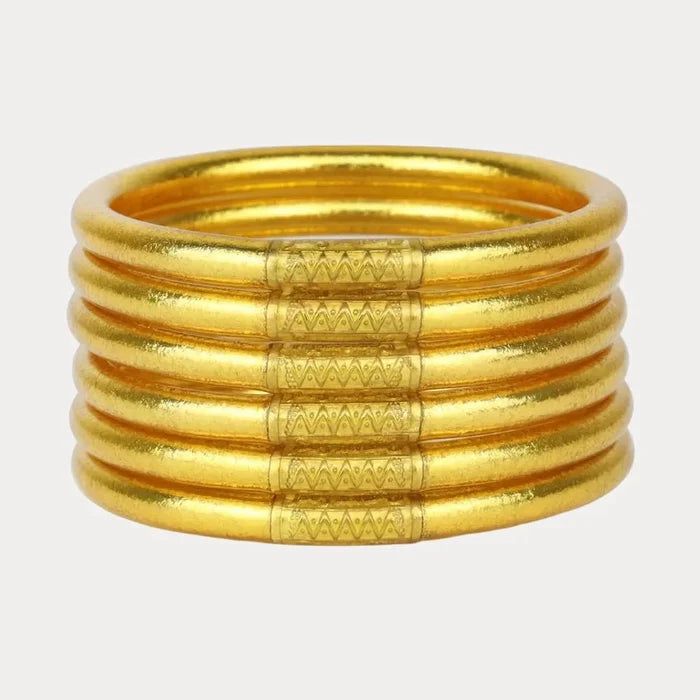 Gold All Weather Bangles (Set Of 6) In Serenity Prayer - Macoma Boutique310 Accessories/Jewelry