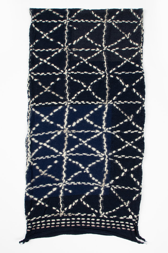 Happy Scarf Sashiko Navy