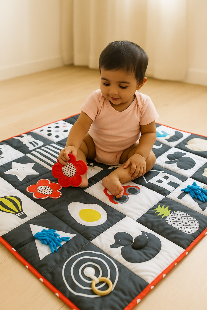 High Contrast Black & White Sensory Newborn Play Mat | Pre-Order