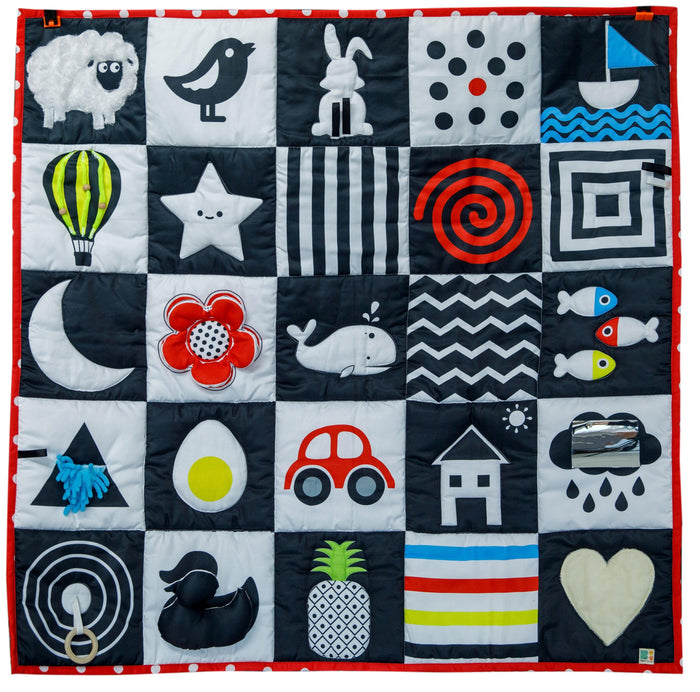 PRE ORDER | High Contrast Black & White Sensory Play Mat - 40x40 inches - Bombay Toy Company