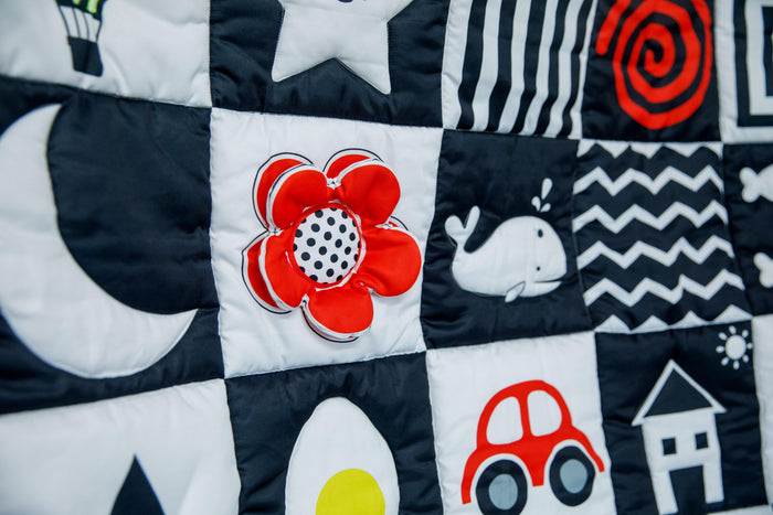 PRE ORDER | High Contrast Black & White Sensory Play Mat - 40x40 inches - Bombay Toy Company