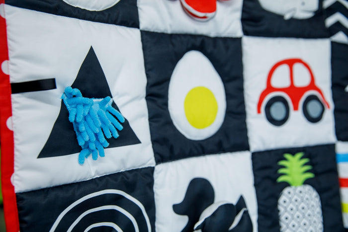 PRE ORDER | High Contrast Black & White Sensory Play Mat - 40x40 inches - Bombay Toy Company