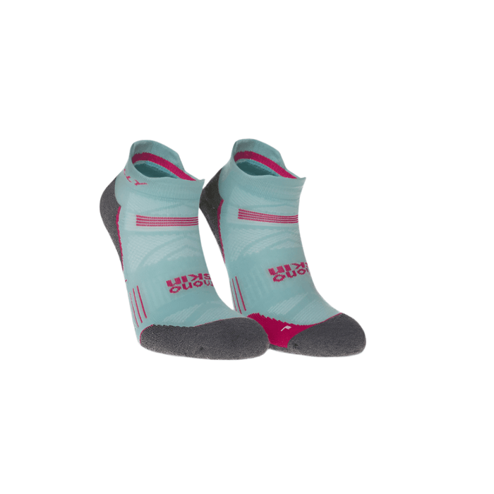 Hilly Accessories Hilly Supreme Socklet Med Running Socks in Aquamarine/Grey Marl SS25 - Up and Running