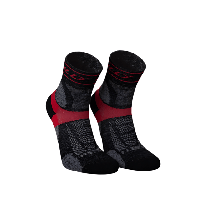 Hilly Accessories Hilly Trail Anklet Med Running Socks in Black/Red SS25 - Up and Running