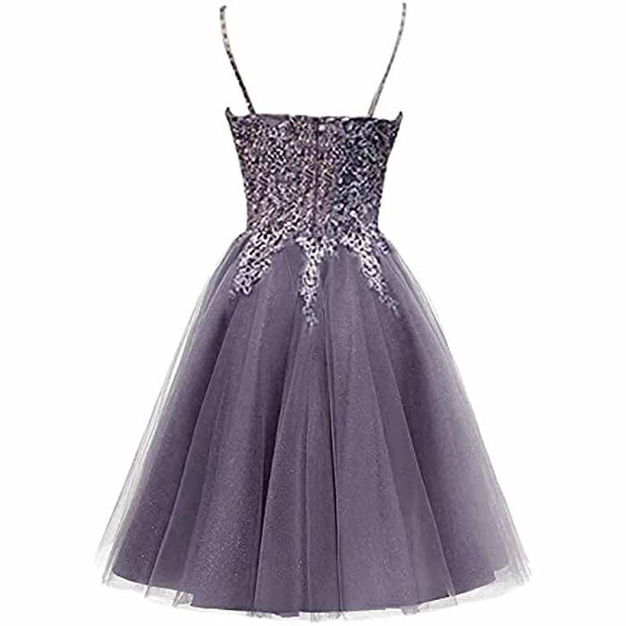 Homecoming Dresses Tulle Prom Dress Appliques Cocktail Party Dress