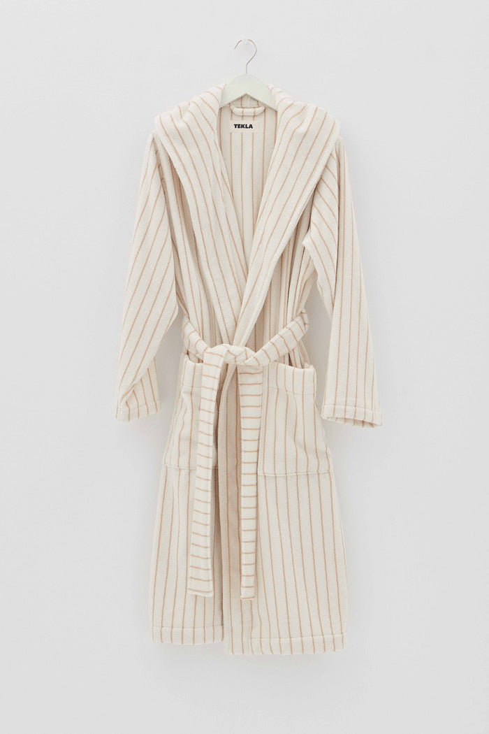 Hooded Bathrobe Sienna Stripe