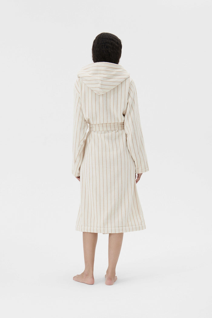 Hooded Bathrobe Sienna Stripe