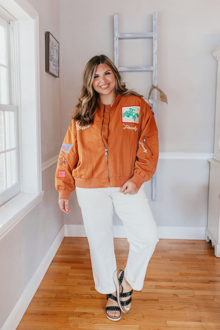 Howdy Honey Jacket In Burnt Orange - Macoma Boutique240 Jackets/Blazers