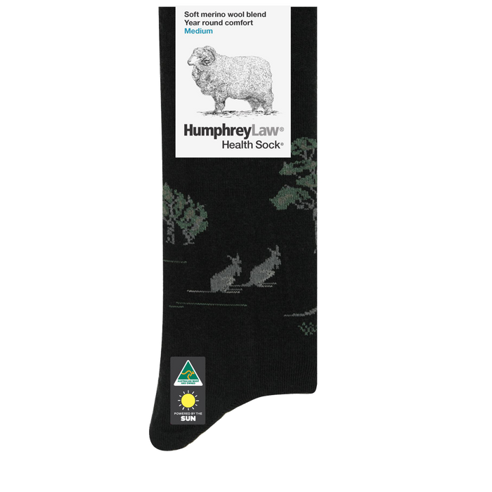 Humphrey Law Kangaroo Tourist Sock — Black