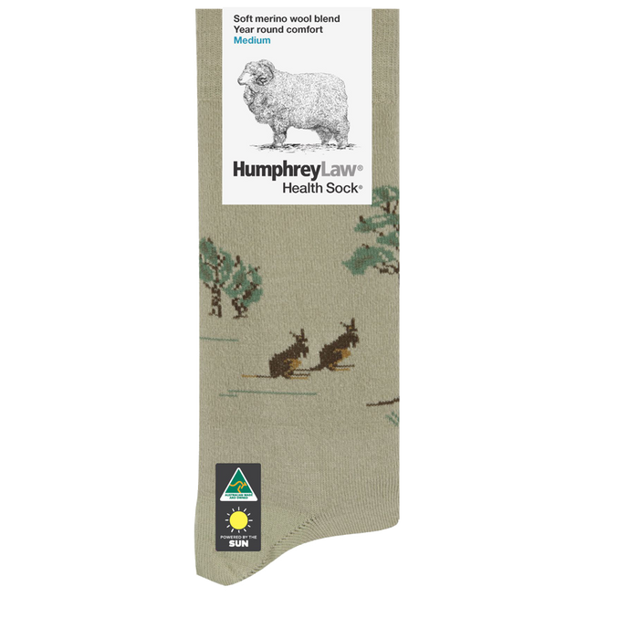 Humphrey Law Kangaroo Tourist Sock — Bone