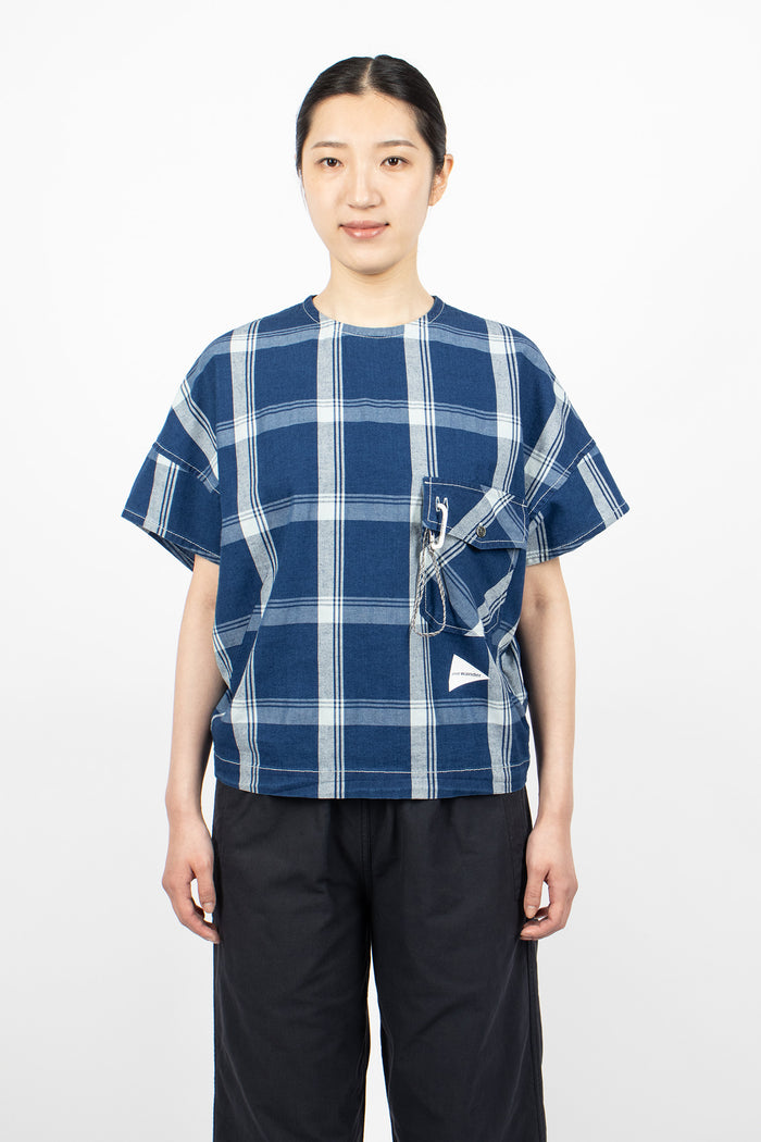Indigo Check S/S Pullover Blue